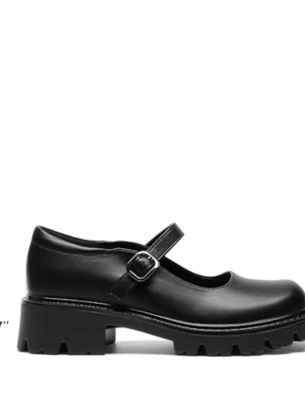 Mary Jane Platform Pumps Faux Leather Chunky Block Heel Closed Toe Buckle